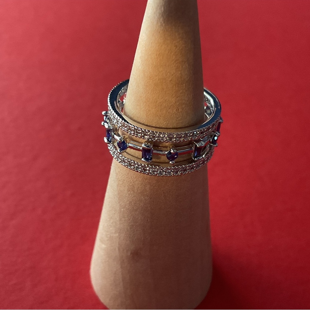 Bomb Party RBP6430 “Beautiful Sass” Sapphire CZ on Rhodium Size 6 & 9 Rings NWT